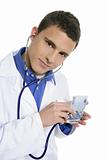 Doctor taking care of 20 euro note health