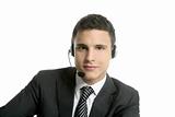 Businessman young with headphones portrait