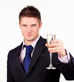 Businessman Holding a champagne glass 