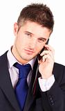 businessman talking on phone 