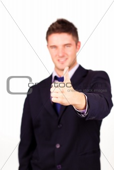 businessman with his thumb up 