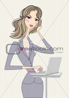 Business woman, vector