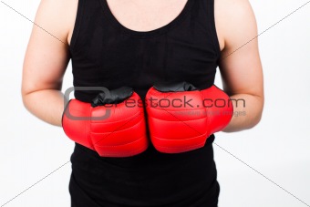 young man wearing boxing gloves