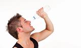 man drinking water 