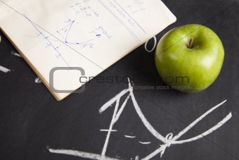 Apple on a blackboard