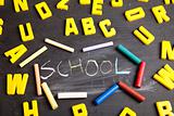 Alphabet, blackboard, education