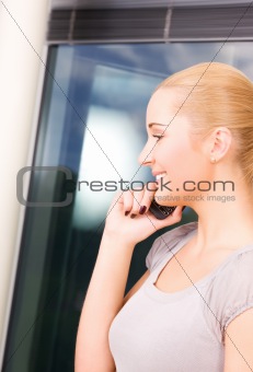 lovely woman with cell phone
