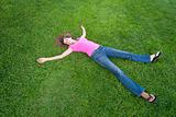 Woman lying grass