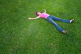 Woman lying grass