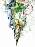 abstract color smoke from white background 