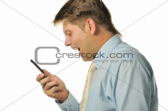 The young businessman with a mobile phone