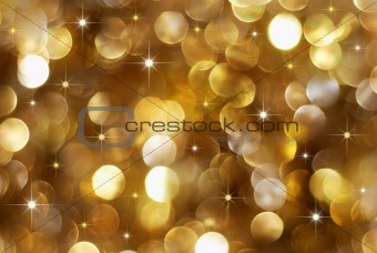 Golden holiday lights background