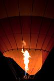 Inflating Hot Air Balloon at Night