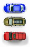Set of top-view cars