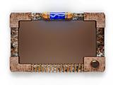 Steampunk style ad board isolated on white background. Excellent material for web-design. Clipping path included.
