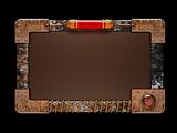 Steampunk style ad board isolated on black background. Excellent material for web-design. Clipping path included.