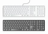 white and black keyboard