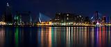Three bridges of Rotterdam. Night 