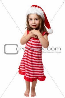 Happy little Christmas santa girl