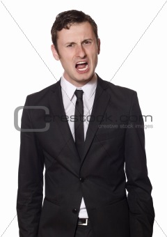 angry yelling businessman 