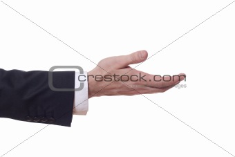 businessman arm extends his hand
