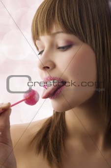 licking lollipop