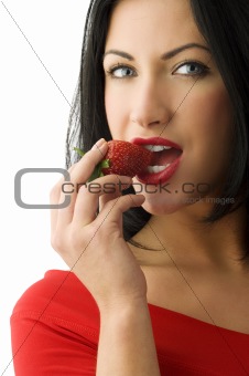 brunette with strawberry 