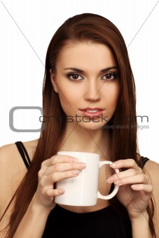 The woman with a cup