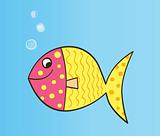 Vector cartoon fish