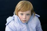 Beautiful blond toddler little girl  winter coat