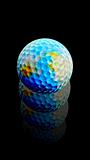 Golf Ball Earth rises after hit