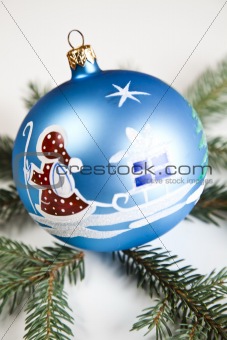 Christmas spruce, Santa Claus and Bauble