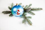 Christmas spruce, Santa Claus and Bauble