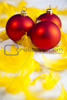 Red satin Christmas bauble