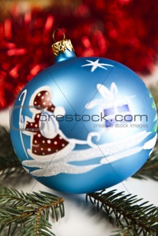 Santa Claus & Blue Christmas Bauble
