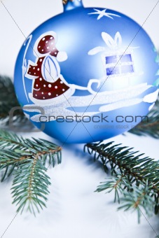 Santa Claus & Blue Christmas Bauble