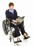 Happy Disabled Businesswoman with Laptop