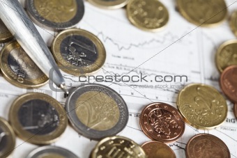 Euro coins and business indicators