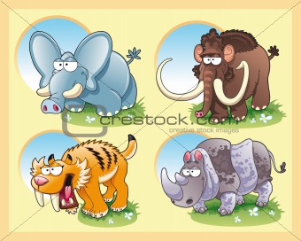 prehistoric animals with background