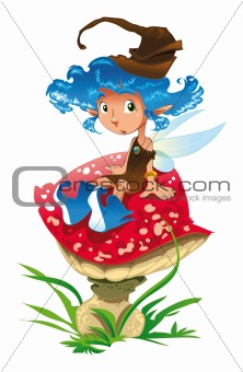 Fairy on a mushroom