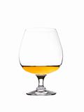 Glass of Cognac isolated on white background