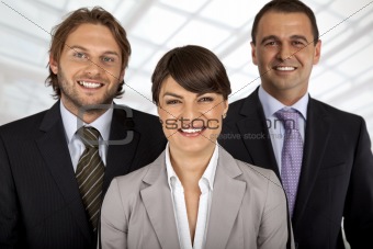 positive business team of three