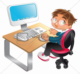 Boy and computer
