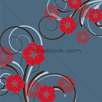 abstract floral design with flowers