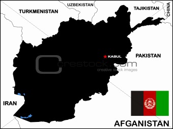 Afghanistan Map Black