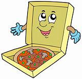 Cartoon pizza box