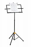 Music stand with piano notes isolated
