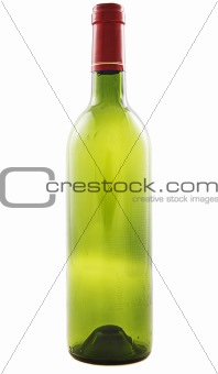 Empty wine bottle isolated