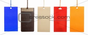Set of colorful paper tags isolated