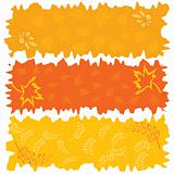 Three color autumnal banners